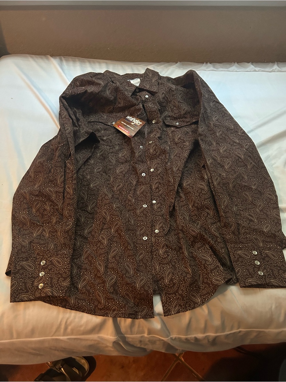 Wrangler Brown Paisley Western Shirt